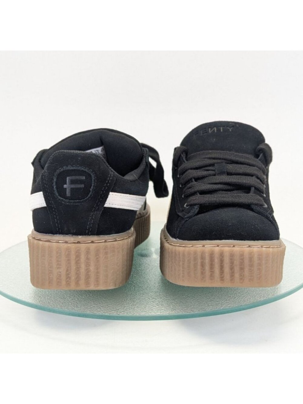 Puma x Rihanna Fenty Creeper Platform Shoes Womens 8.5 Black White Gum 399332-01 - Picture 9 of 12